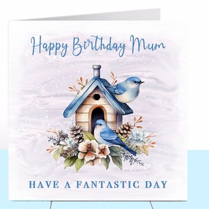 Carte d’anniversaire d’oiseau, Amoureux des oiseaux, Nature, Animal, Mangeoire à oiseaux, Maman, Femme, Fille, Mari, Papa, Grand-père, Grand-mère, Soeur, Nan, Tante