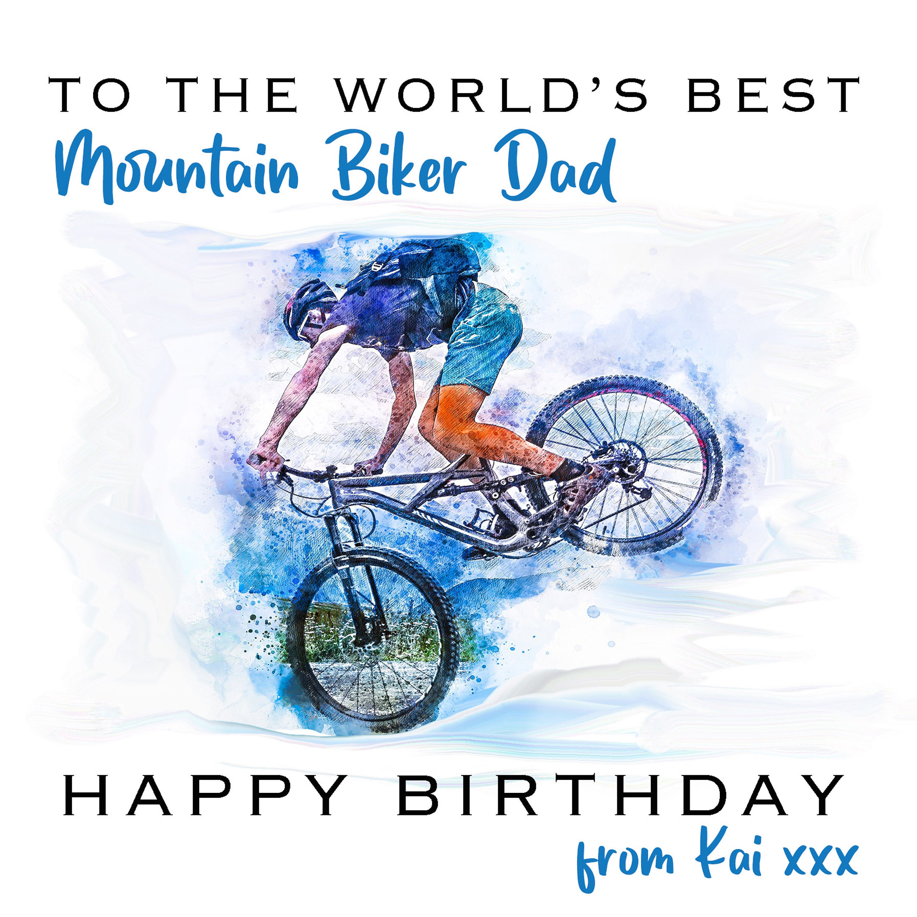 Tarjeta de cumpleaños de mountain biker bicicleta de montaña - Etsy España