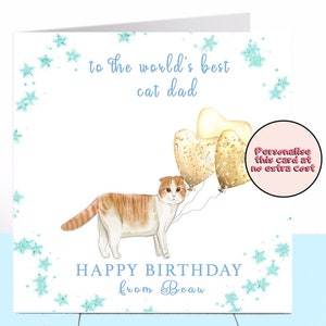 Carte d’anniversaire Scottish Fold Cat Dad, Scottish Fold, Amoureux des chats, Papa chat, Papa chat, Carte papa chat, Carte grand-père, Carte grand-père, Chat noir