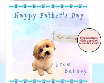 Cavachon Father's Day Card, Cavachon, Dog Father's Day Card, Dog Dad, Dog Lover, Dog Daddy Dog Grandfather, Dog Grandad, Dog Brother Uncle