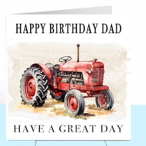 Carte d'anniversaire tracteur ferme agriculteur jardin carte personnalisée pour lui homme anniversaire papa grand-père mari fils