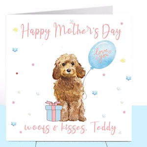Carte de fête des mères maman chien cockapoo, cockapoo, carte chien, carte fête des mères personnalisée, maman chien, amoureux des chiens, maman chien, maman chien, maman chien