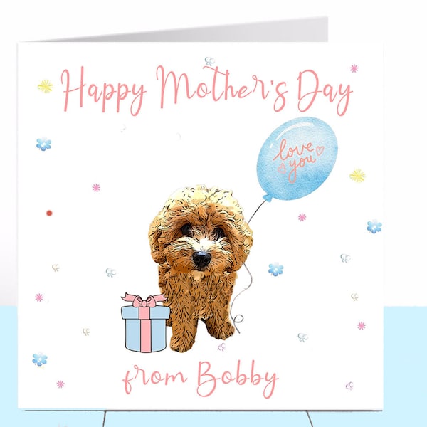 Cavapoochon Dog Mummy Mother's Day Card, Dog Card, Personalised Mother's Day Card, Dog Mum, Dog Lover, Dog Mama, Dog Mam, Mom