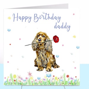 Carte d'anniversaire maman chien cocker, épagneul, carte d'anniversaire chien, carte d'anniversaire personnalisée, maman chien, amoureux des chiens, maman chien, maman chien