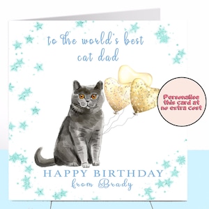 Carte d'anniversaire de papa chat British Shorthair, British Shorthair, amoureux des chats, papa chat, carte papa, papa chat, carte grand-père carte grand-père