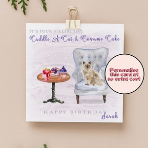 Carte d’anniversaire des amoureux des chats, chats, carte d’anniversaire de chat, carte d’anniversaire personnalisée, papa chat, maman chat, carte d’anniversaire maman, carte d’anniversaire sœur