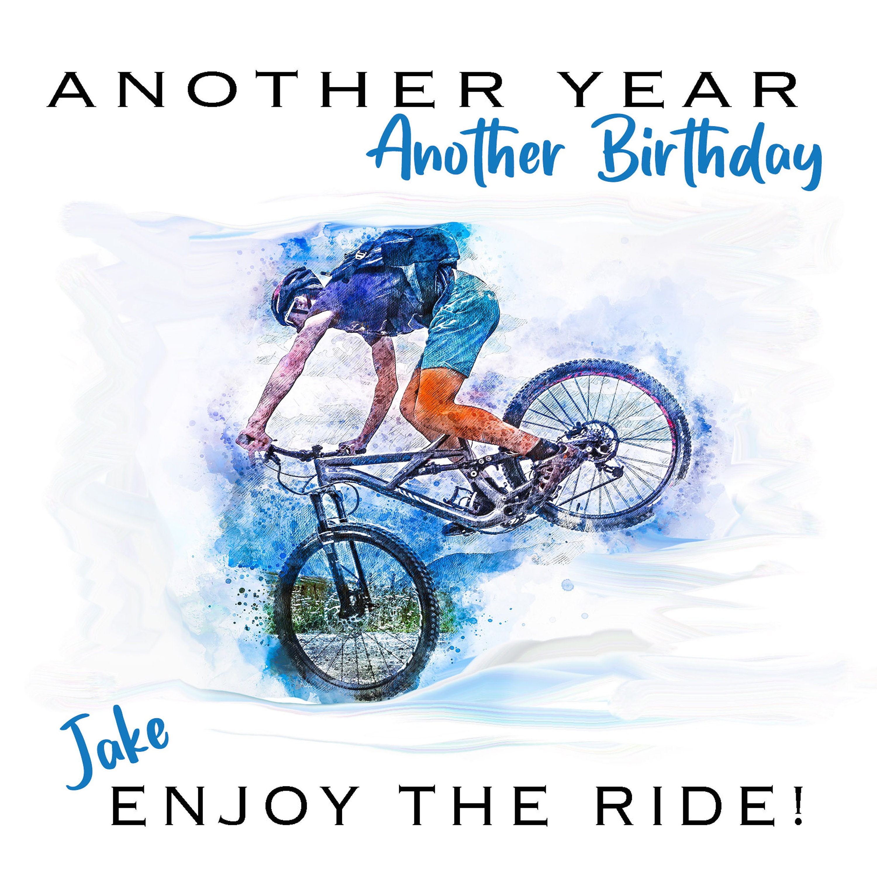 Mountain Biker Birthday Card Mountain Bike Dad Card Daddy Etsy UK