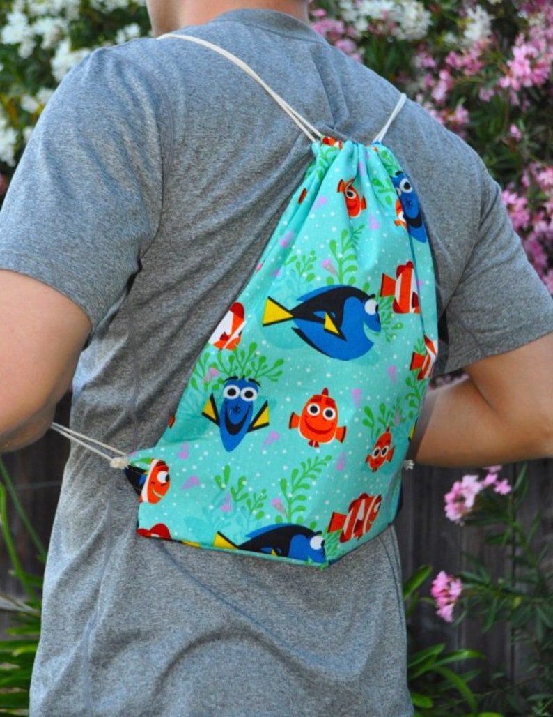 Finding Nemo Drawstring Backpack Women or Men \u2013 Finding Dory Rucksack Drawstring Bag for Travel Bag or Book Bag