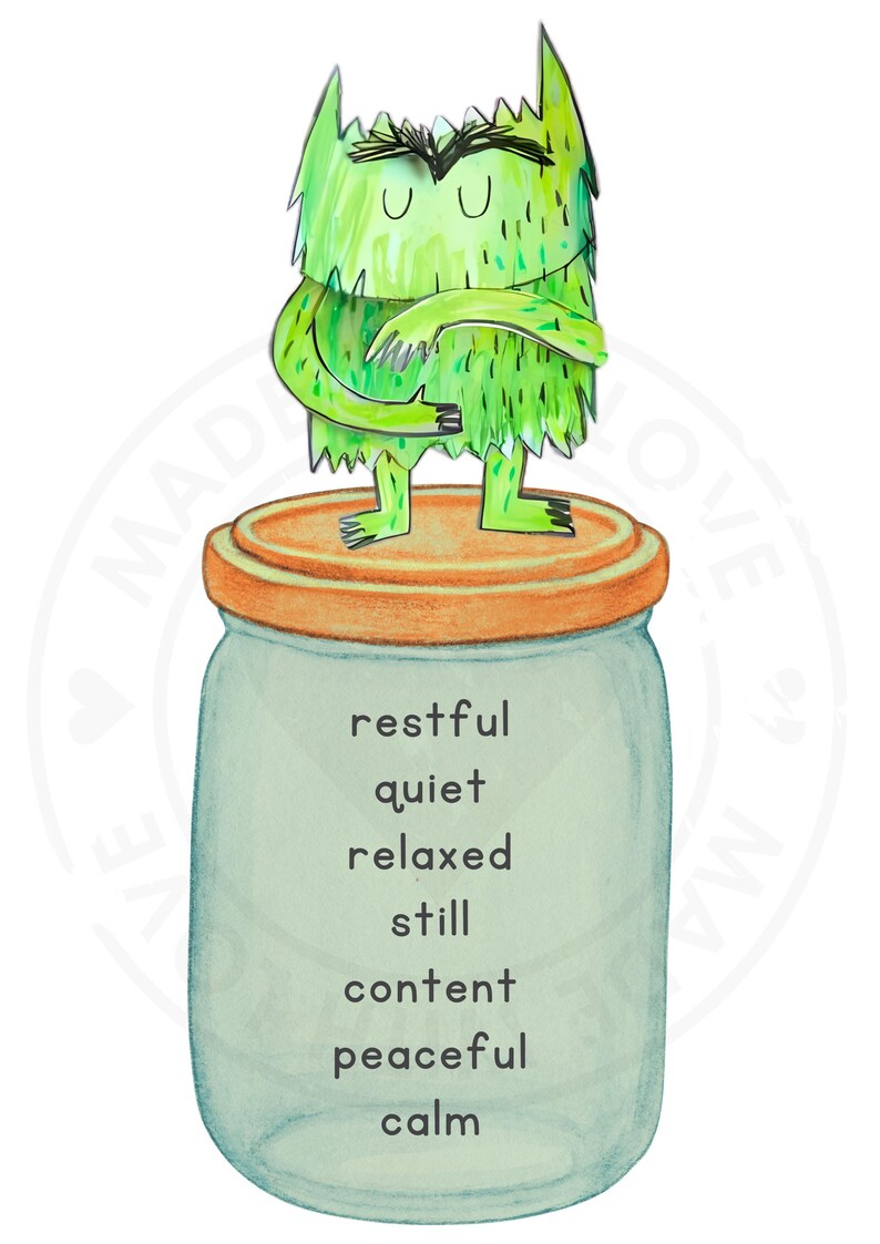 The Colour Monster Book Feelings Display With Words On Jars Etsy