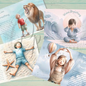 Breathing Technique Cards for Kids - Calm Corner Digital Download.