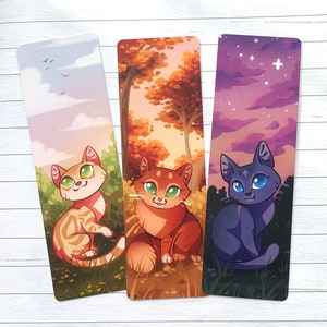 Ensemble de marque-pages Strong Queens - Warriors Cats - Marque-page chat imprimé sur du carton premium avec plastification mate (Sable Storm Bluestar Squirrelflight