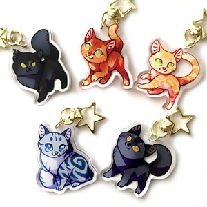Warriors Cats Double Sided 2 Inch Acrylic Keychains or 65cm 