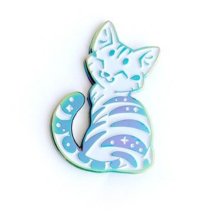 Pin de esmalte Rainbow Tabby Cat - um conjunto de pinos de esmalte macio com revestimento anodizado Rainbow para colecionadores de pinos