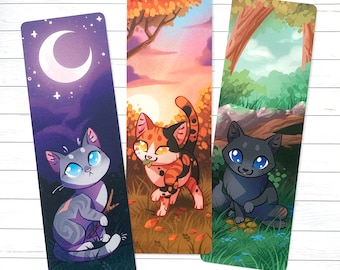 Medicine Cats Bookmark set - Warrior Cats - Cat Bookmark printed on Premium Board with matte lamination ( Jayfeather Spottedleaf Cinderpelt