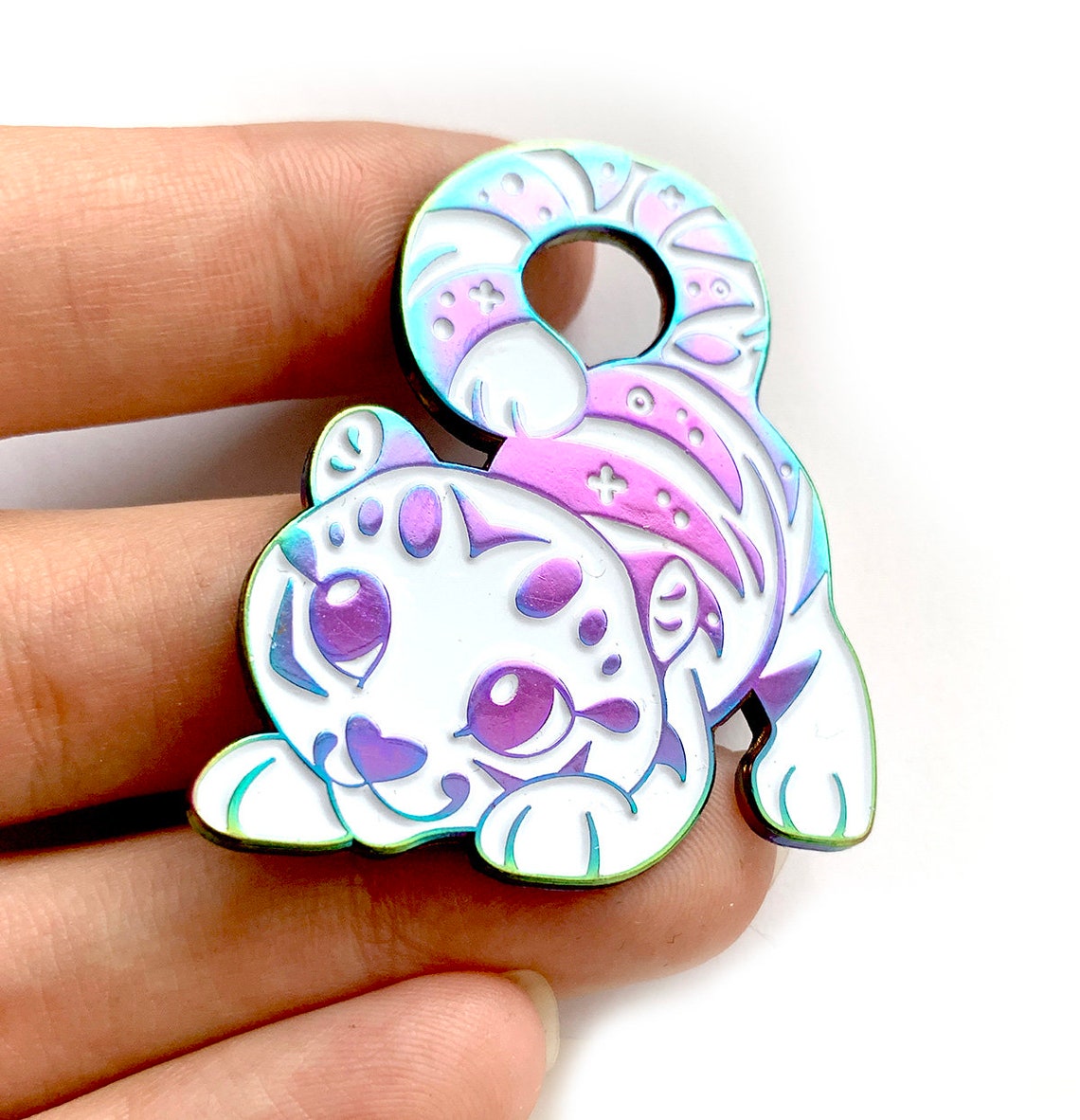 Rainbow Tiger Enamel Pin a Soft Enamel Pin Set With Rainbow | Etsy