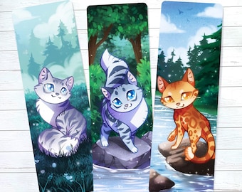 River Clan Queens Bookmark set - Warrior Cats - Printed on Glossy Premium Board Feathertail Silverstream Leopardstar