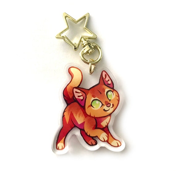 Warrior Cats Keyring Charm Clear Double Sided Acrylic 