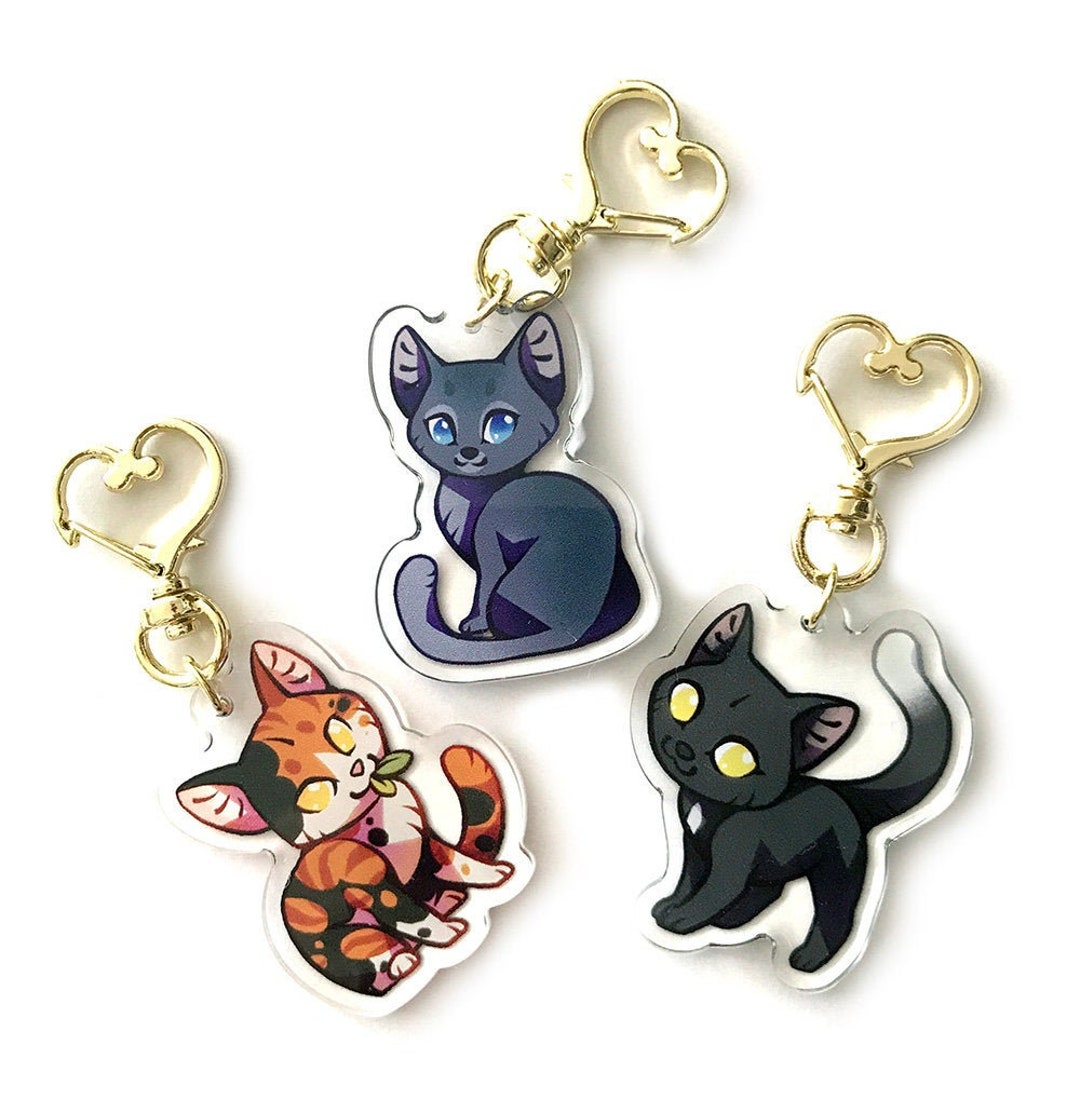 Ravenpaw Warrior Cats Keyring Charm – Shinepaw Design