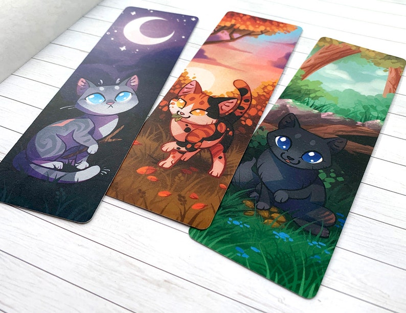 Ensemble de marque-pages Medicine Cats - Warrior Cats - Marque-page chat imprimé sur du carton premium avec plastification mate (pelage cendré tacheté de Jayfeather image 2