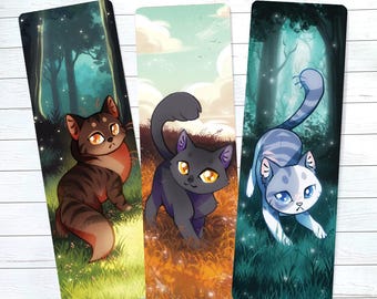Dark Forest Trainees Bookmark set - Warrior Cats - Printed on Premium Board with matte lamination Brambleclaw Breezepelt Ivypool