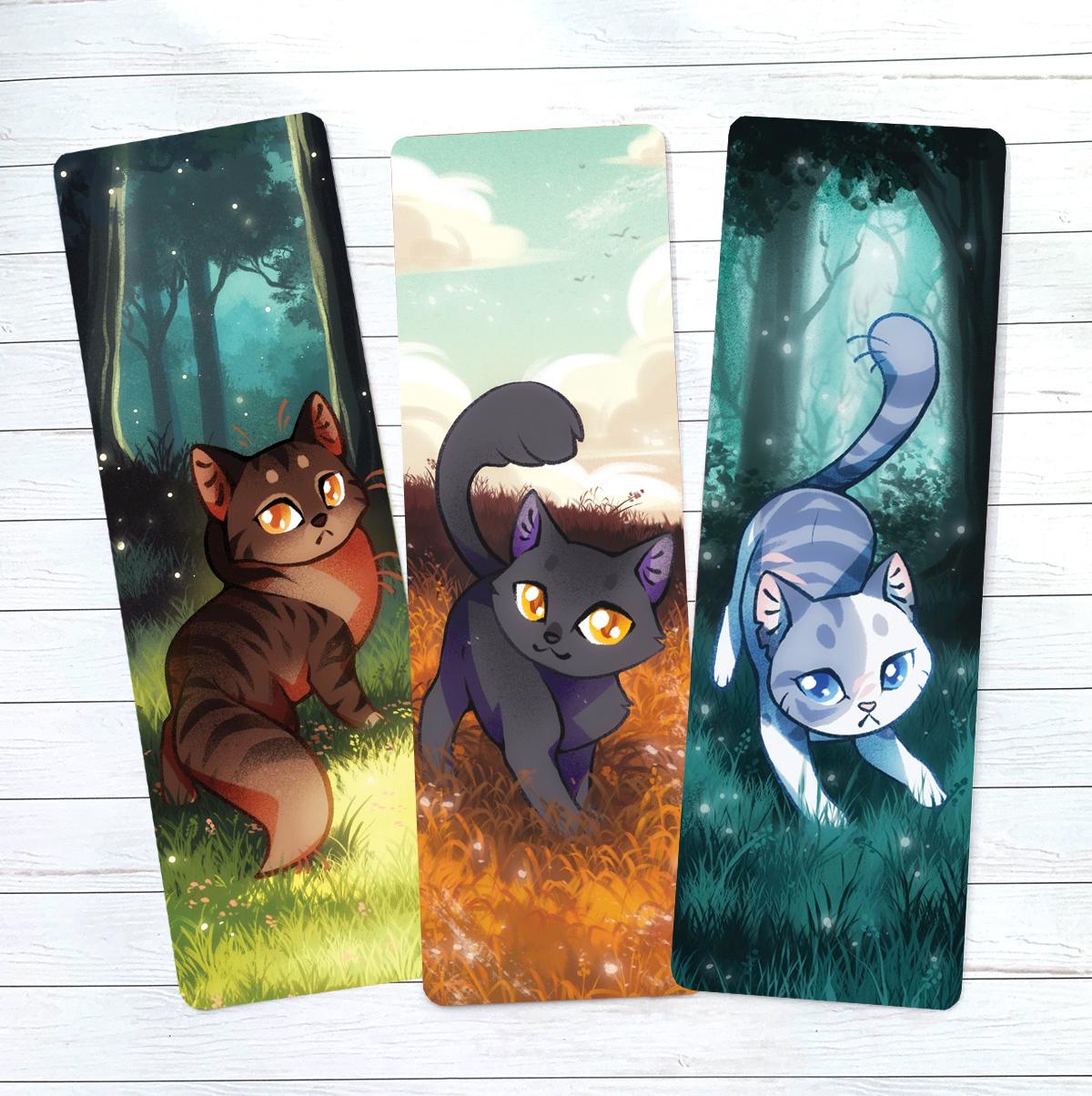 Dark Forest Trainees Bookmark set - Warrior Cats - Printed on Premium Board with matte lamination Brambleclaw Breezepelt Ivypool
