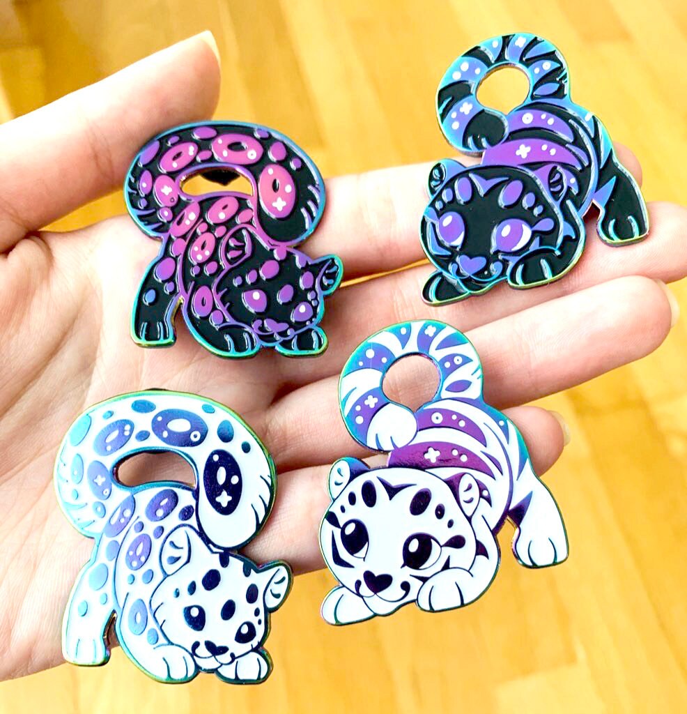 Rainbow Tiger Enamel Pin a Soft Enamel Pin Set With Rainbow | Etsy