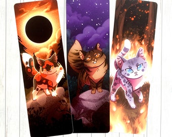 Villain Cats Bookmark set II - Warrior Cats - Cat Bookmark printed on Premium Board with matte lamination ( Sol Tigerclaw Ashfur