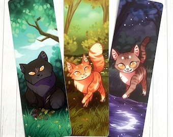 Medicine Cats Bookmark set II - Warrior Cats - Cat Bookmark printed on Premium Board with matte lamination ( Mothwing Leafpool Yellowfang