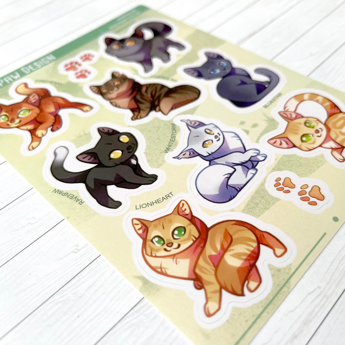 Cute Warrior Cats Sticker set