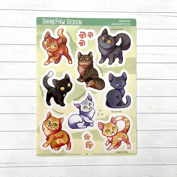 Cute Warrior Cats Sticker set – Shinepaw Design