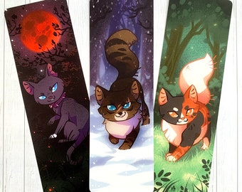 Villain Cats Bookmark set I - Warrior Cats - Cat Bookmark printed on Premium Board with matte lamination ( Scourge Hawkfrost Mapleshade