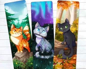 Power of Three Bookmark set - Warrior Cats - Printed on Premium Board with matte lamination Lionblaze Jayfeather Hollyleaf