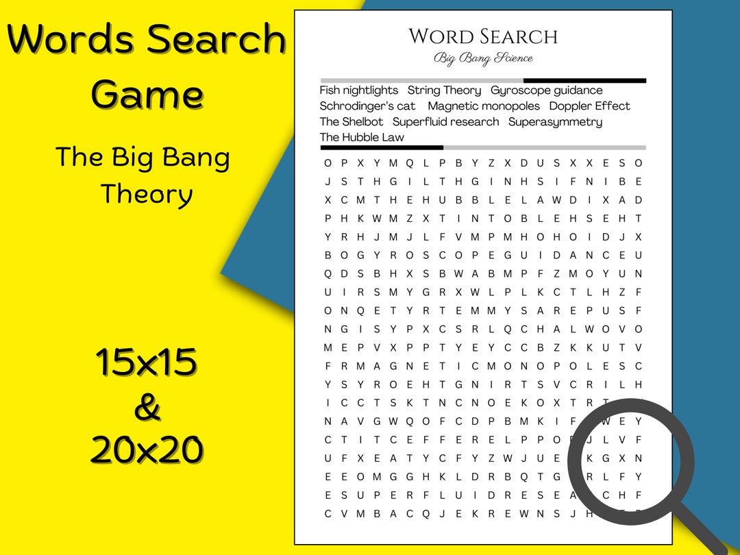 Printable Word Search the Big Bang Theory Game, Adults Game, Pen and ...