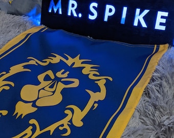 Alliance banner || Stormwind flag | wow wall decor | gift for gamer | game room decor