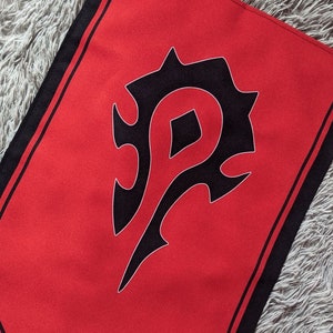 Bannière de la Horde || Drapeau Orgrimmar | décoration murale épatante | cadeau pour gamer | décoration de salle de jeux