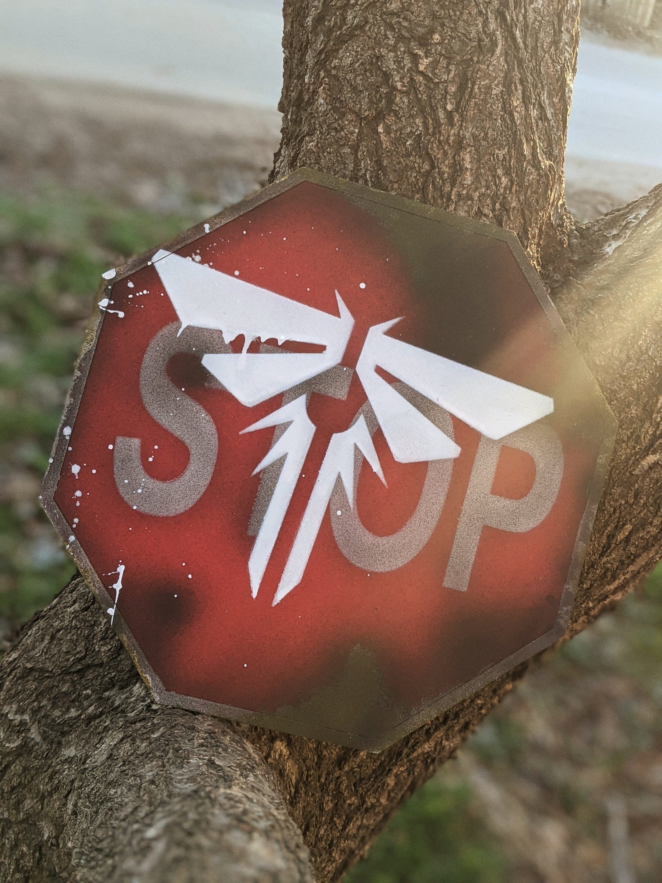 Last of Us Stop Sign Tlou Firefly Decor Last of Us Home - Etsy