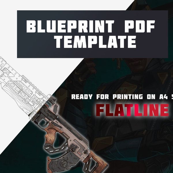 Flatline 1:1 blueprint for cosplay || VK-47 PDF template | submachine tgun pattern | Digital drawing | cosplay blueprint