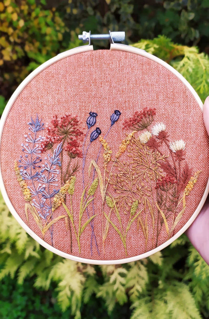 Wall Hangings Embroidery, Wild Flowers, Embroidery Flowers, Botanical ...