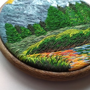 Landscape Embroidery Landscape Art Thread Painting Embroidery Art