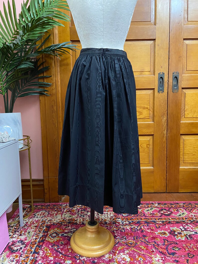 Black Moire Taffeta Vintage 60's Skirt | Etsy