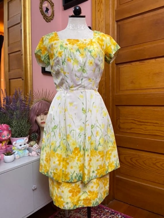 Vintage 50's Yellow Floral Original Lucinda of Cal