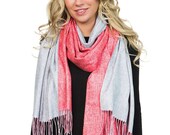 40 Red Grey Wool Cashmere Womens Scarf Shawl Neckerchief Summer Autumn Soft Fall Colorful Kerchief Style Ladies Shawl Wrap Loop Plaid Warm