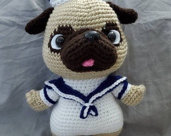 Crochet Amigurumi Pug: Handmade Sailor Pug