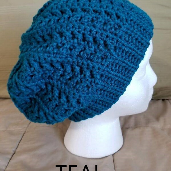 Women's Winter Hats, Beanies, Winter Caps, Crochet Teen Hats, Crochet Teal hat