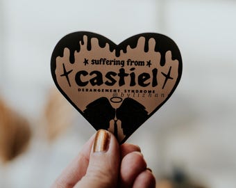 castiel derangement syndrome - supernatural inspired - Vinyl Waterproof Sticker