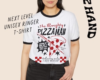 the almighty pizza man - castiel supernatural inspired Unisex ringer t-shirt