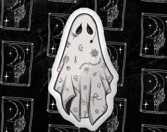 tattooed boo - ghost-shaped pillow - home decor - gift for supernatural fan tv fan
