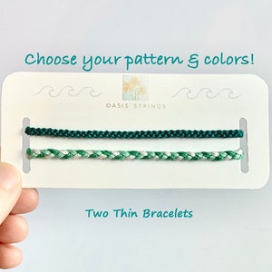 BUILD A SET: Set of 2 Thin Friendship Bracelets, Woven Bracelets, Knotted Bracelets, VSCO Bracelets, Bracelet Gift Set