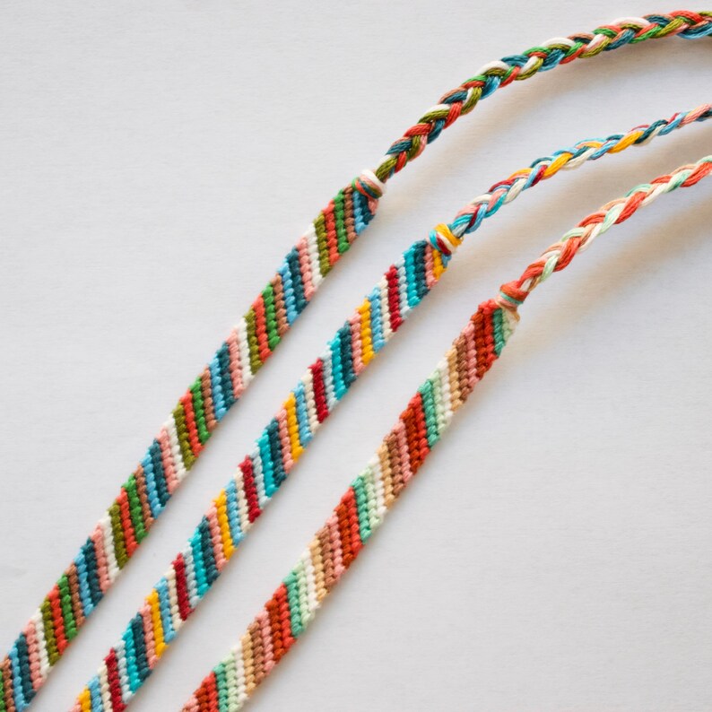 CUSTOM MADE Striped Friendship Bracelet Candy Stripe Etsy