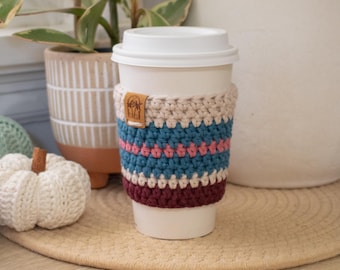 Crochet Coffee Cup Sleeve | Reusable Cozy for Hot & Iced Drinks | Fall Cup Cozy | Eco-Friendly Mug Hug |  Handmade Gift for Coffee Lovers